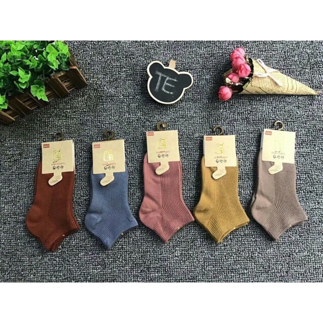 Set 10 Đôi Tất Len Gân Trẻ Em Loại Đẹp