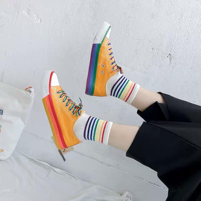 Giày thể thao nữ ngũ sắc thấp cổ