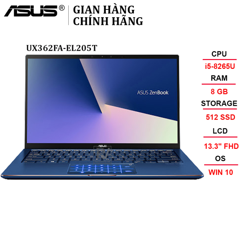 Laptop ASUS ZenBook Flip 13 UX362FA-EL205T i5-8265U | 8GB | 512GB | 13.3 FHD | Win 10 - Chính hãng