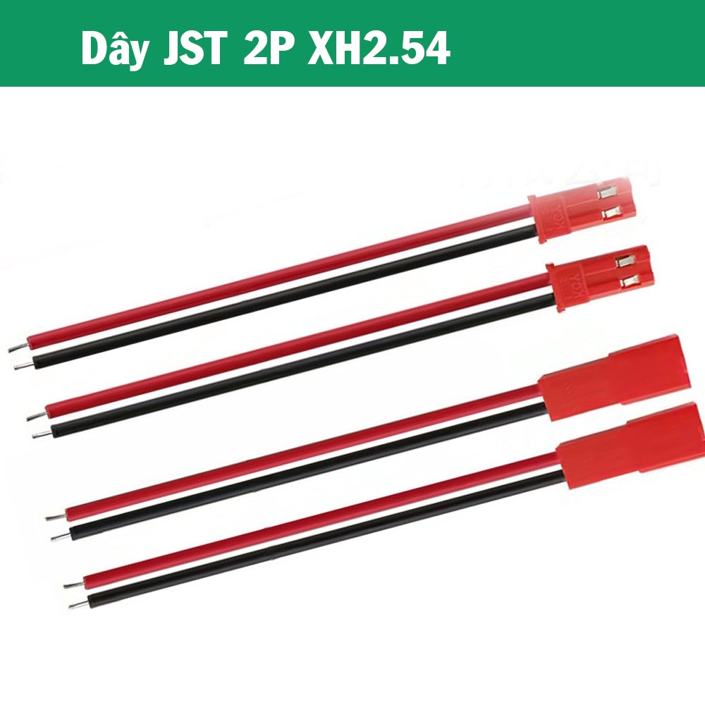 Dây JST 2P Xh2.54 Dài 10cm Cặp Đực Cái