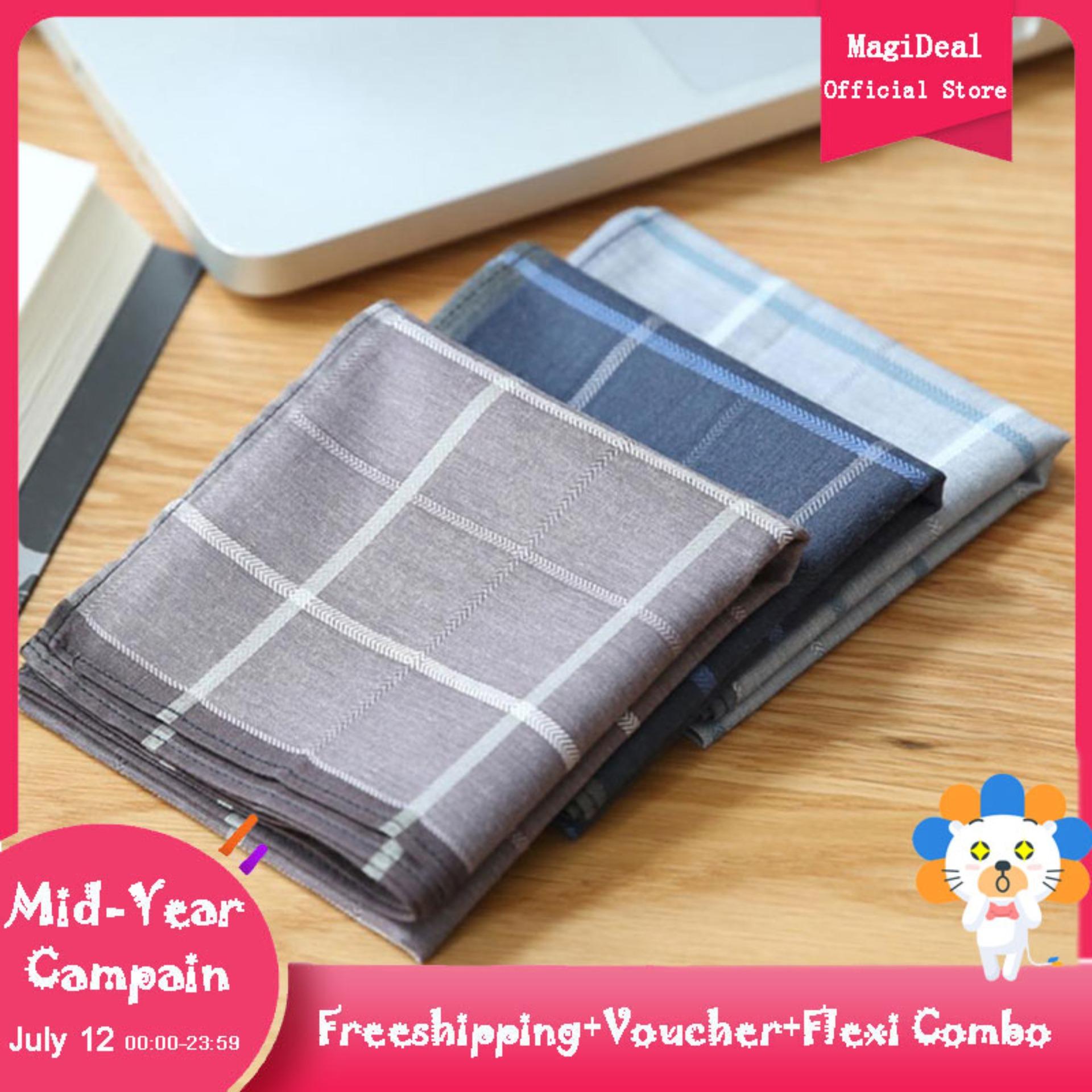 MagiDeal 2PCS 100% Cotton Hankie Men Women Handkerchief Pocket Square Hanky Kerchief