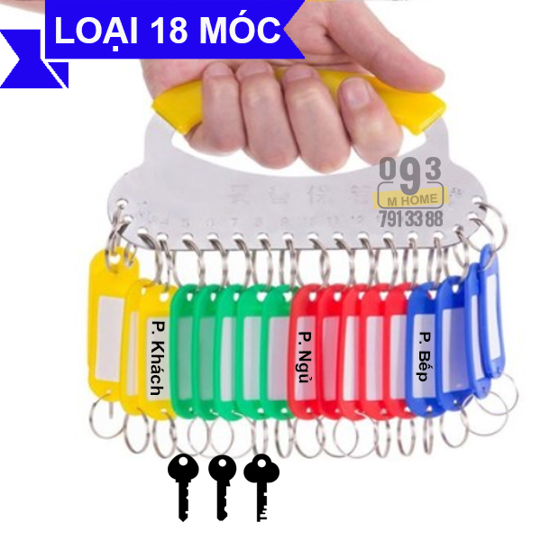 Móc Treo Giữ Chìa Khóa Móc Khóa Có Đánh Số Móc Treo Kèm Thẻ Ghi Nhớ, Tay Cầm Giữ Chìa Khóa 18 cái 28 cái