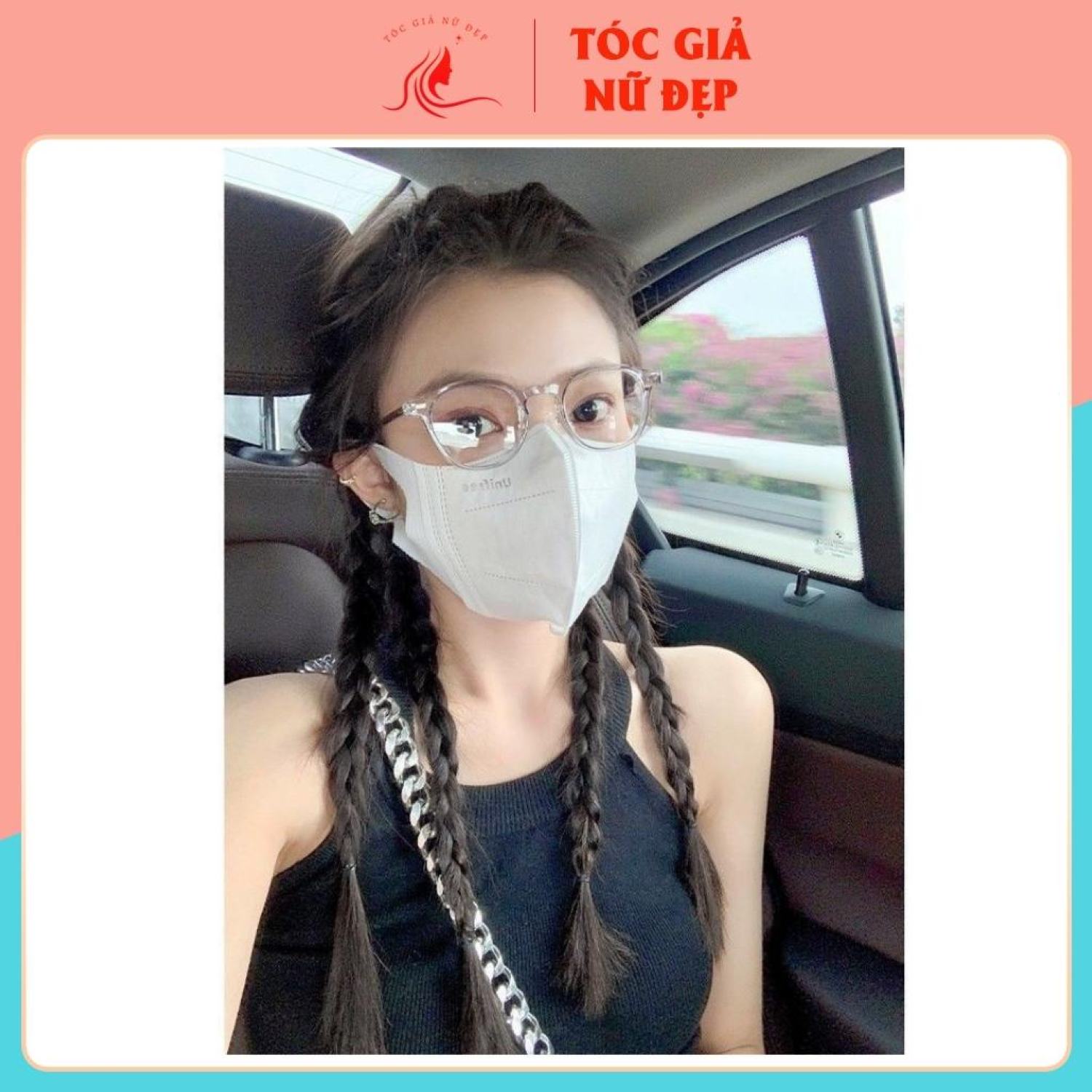 Tóc giả dây cột tóc thắt rít , gồm 3 bện nhỏ