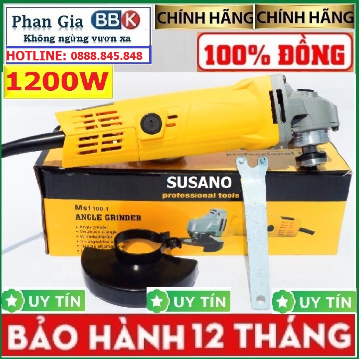 Máy cắt cầm tay 1200W ,công tắc bóp,lưỡi cắt 100mm chuyên cắt sắt,nhôm,gạch,đá hoa cương,mài góc