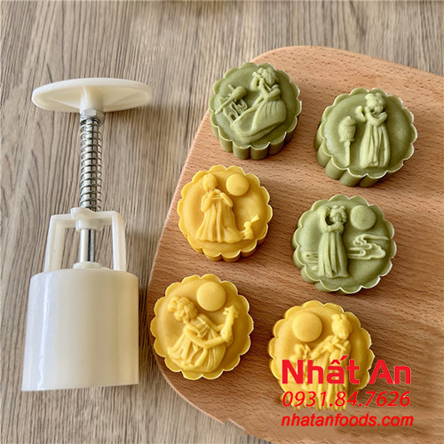 Khuôn trung thu lò xo 6 mặt cổ tích 50gr
