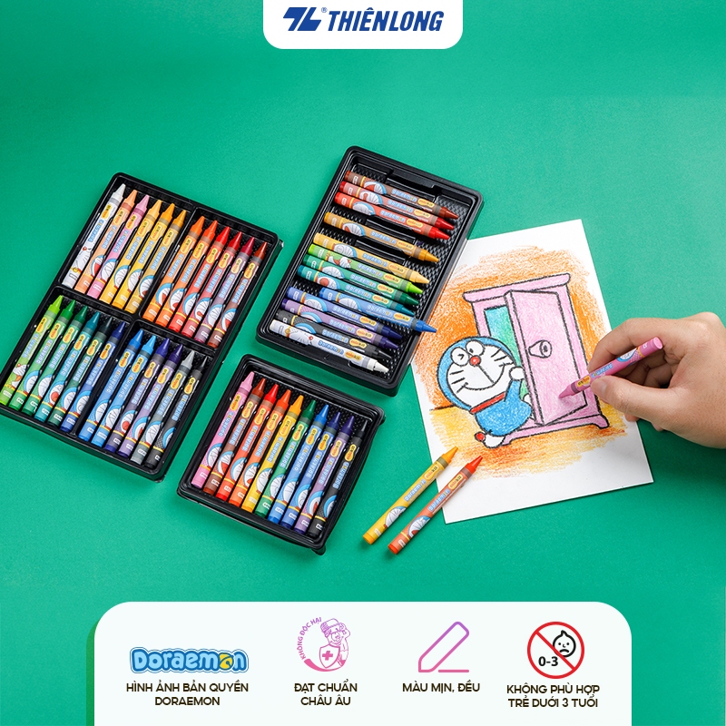 Bút Sáp 10 màu Colokit Doraemon CR-C04/DO Thiên Long