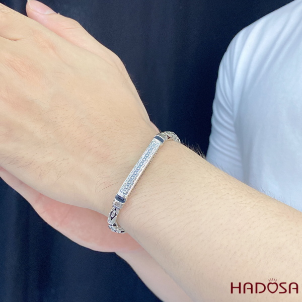 [HCMC] men's premium silver bracelet 18cm x 5mm