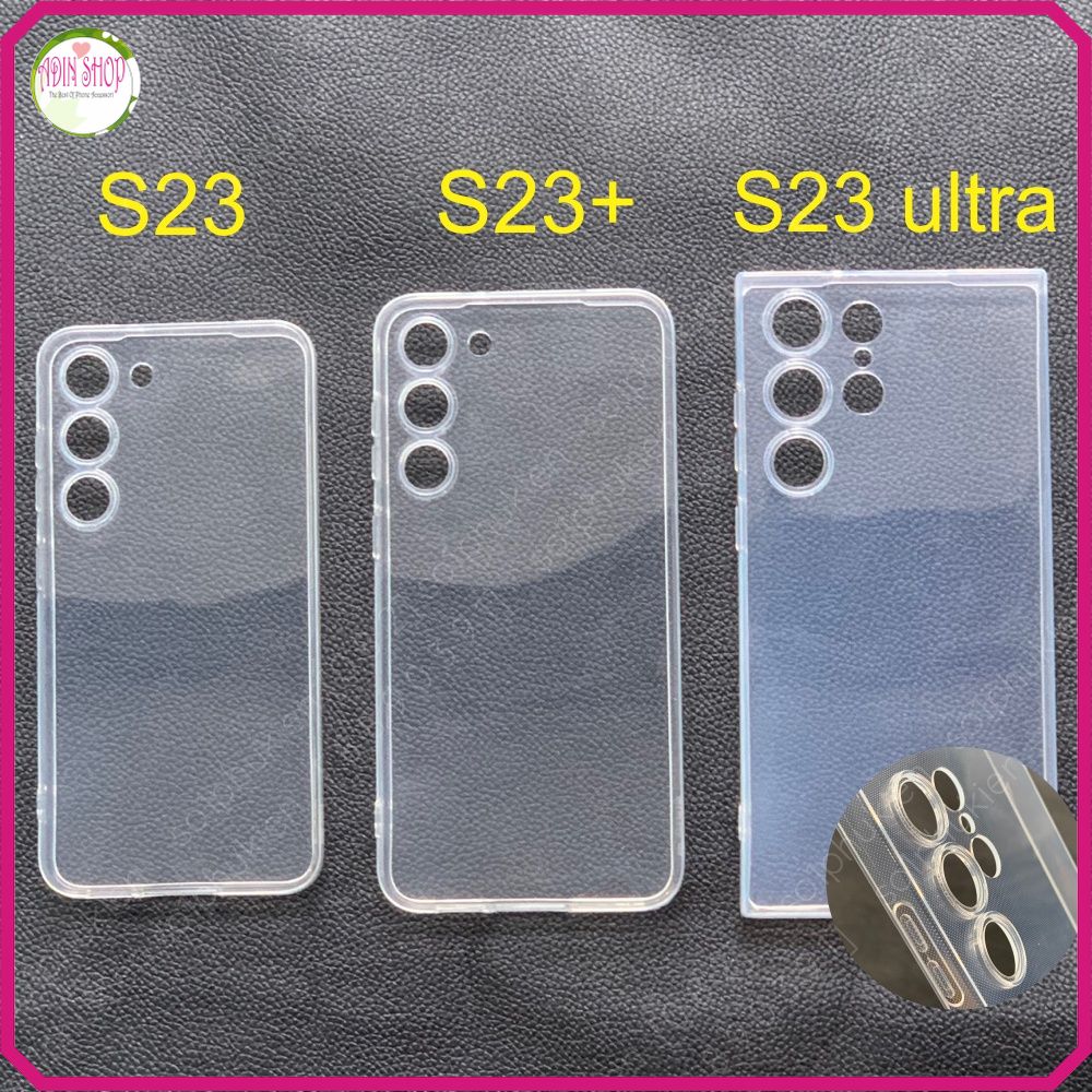 Ốp lưng Samsung S23 ultra/ Samsung S23+ / Samsung S23 dẻo trong bảo vệ camera xịn xò
