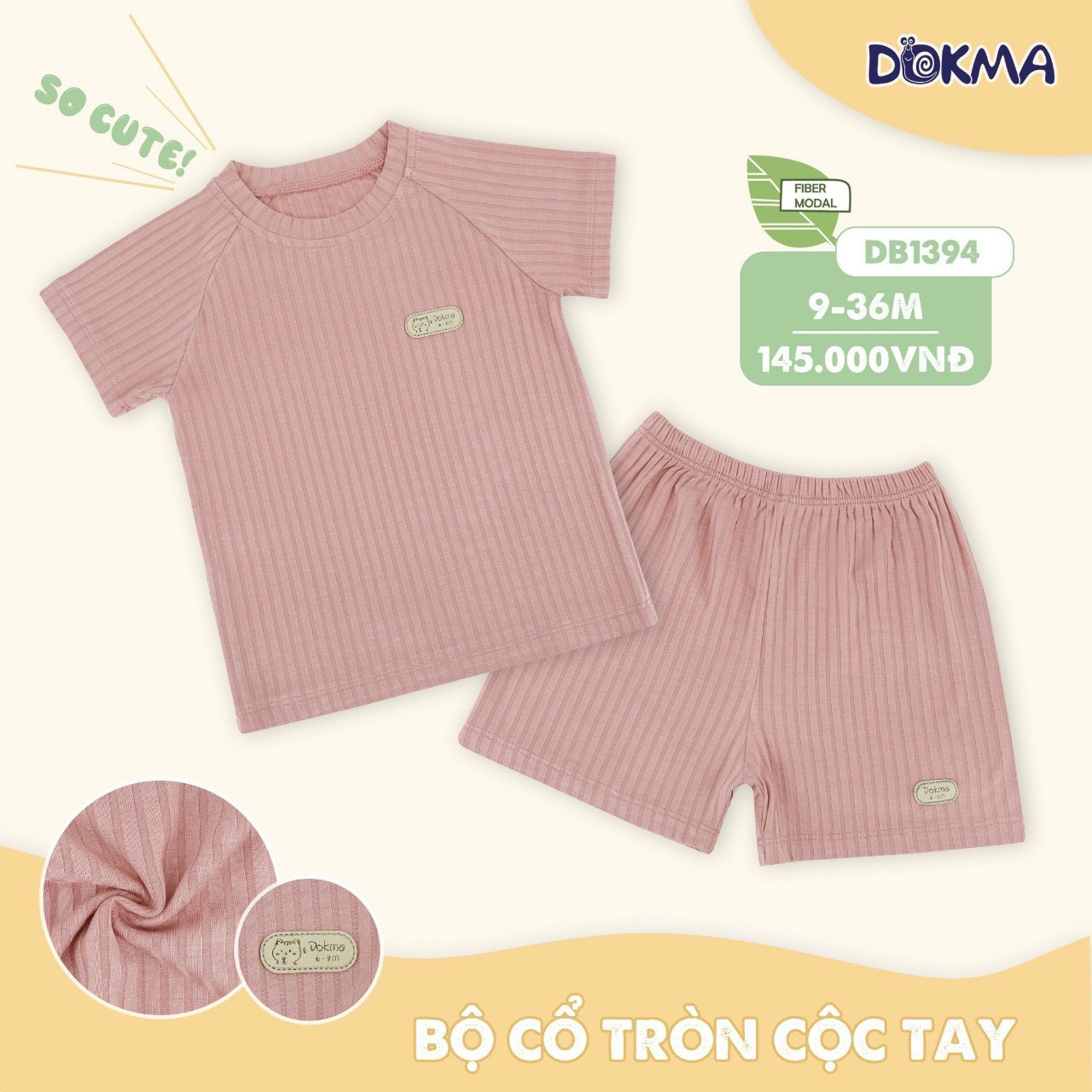 Bộ cộc tay cổ tròn Dokma DB1394