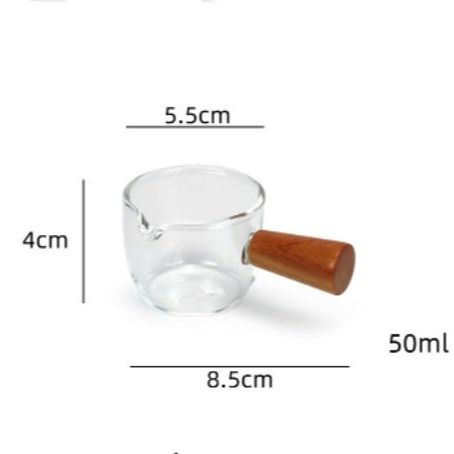 Cốc đong thủy tinh cán gỗ 50ml
