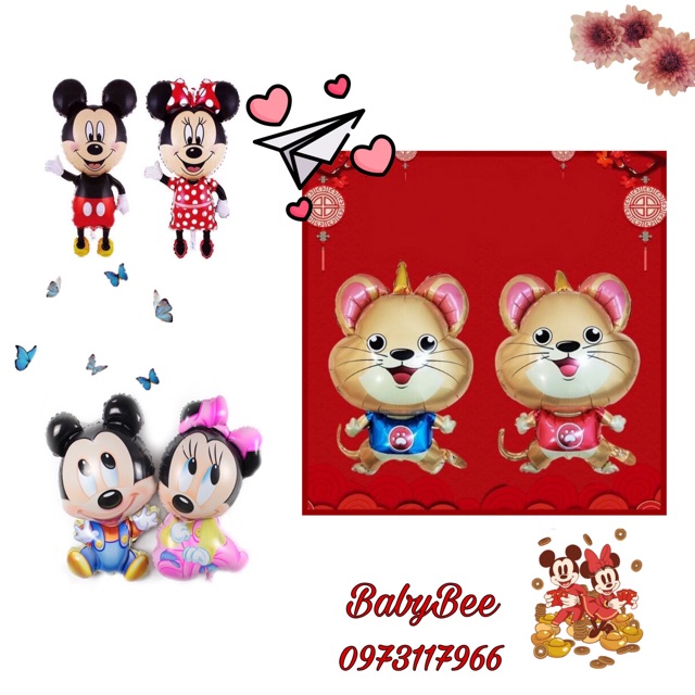 Bóng Tráng Nhôm Hình Chuột, Mickey, Minie