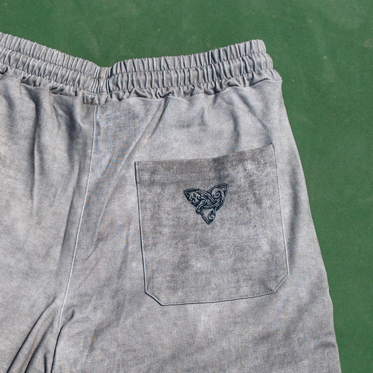 Quần Short Destiny Xám Wash Cotton Da Cá