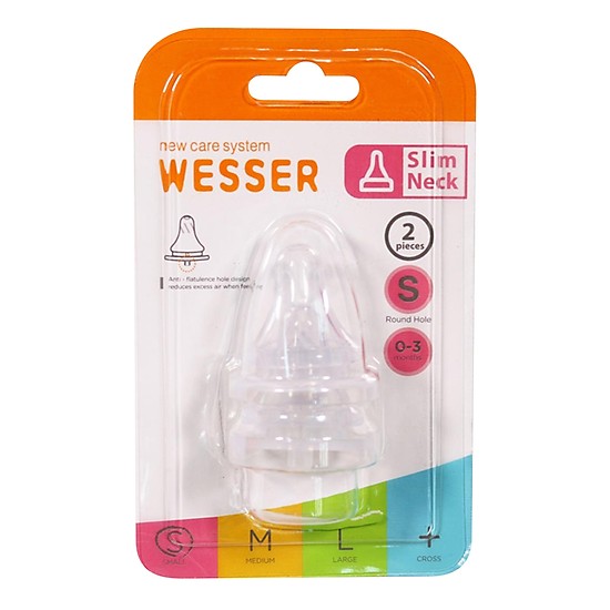 Núm ti Wesser cổ hẹp siêu mềm size S/M/L/+ (giá bán 1 chiếc)