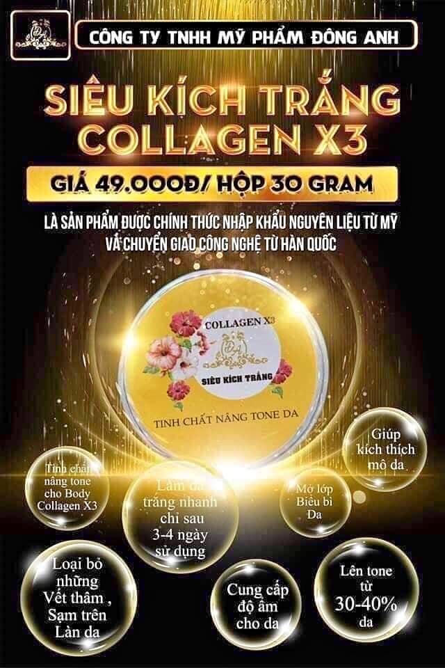 [ CHÍNH HÃNG - GIÁ SỐC] KÍCH TRẮNG COLLAGEN X3