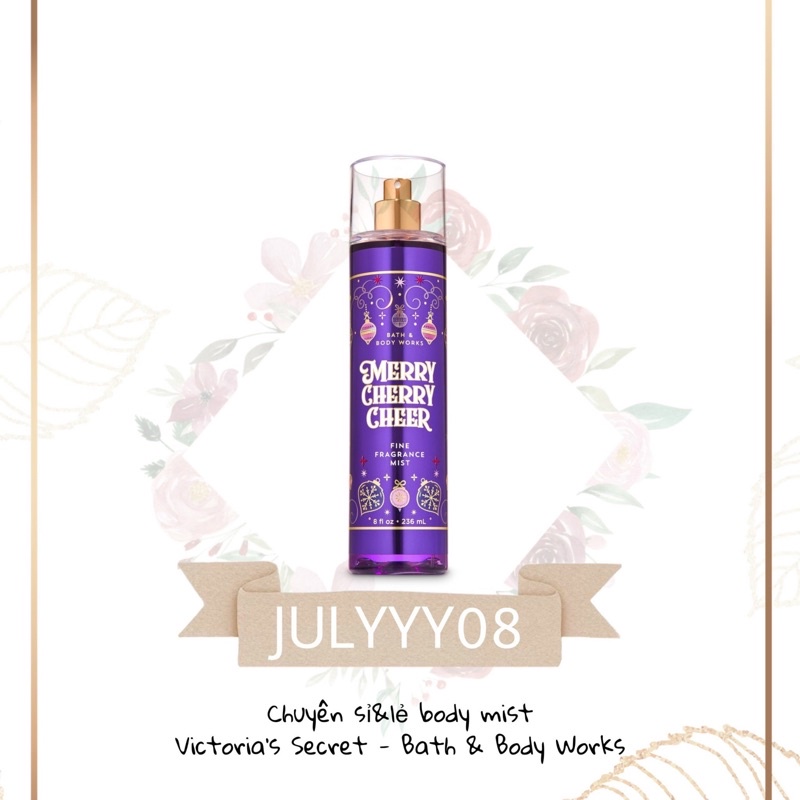 Xịt thơm toàn thân merry cherry cheer bath & body works fine fragrance mist +jɥƚÿ08+