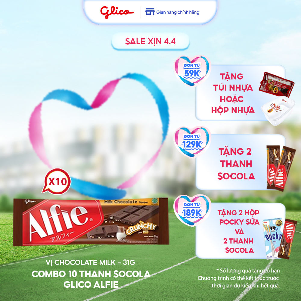 Combo 10 Thanh Socola Dạng Thanh Glico Alfie