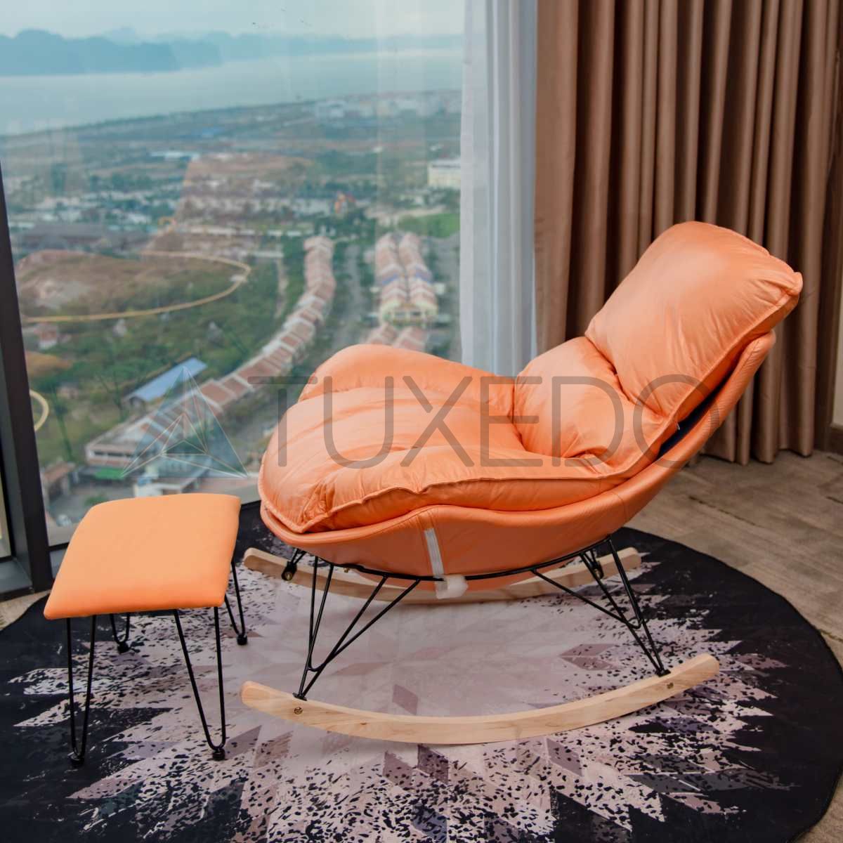 Ghế bập bênh thư giãn - Chất liệu nỉ da Simili