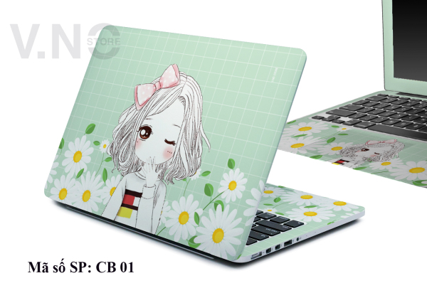 [HCM]Miếng dán laptop CUTE GIRL V.NO SKIN cho các dòng máy dell/asus/acer/macbook/. . .