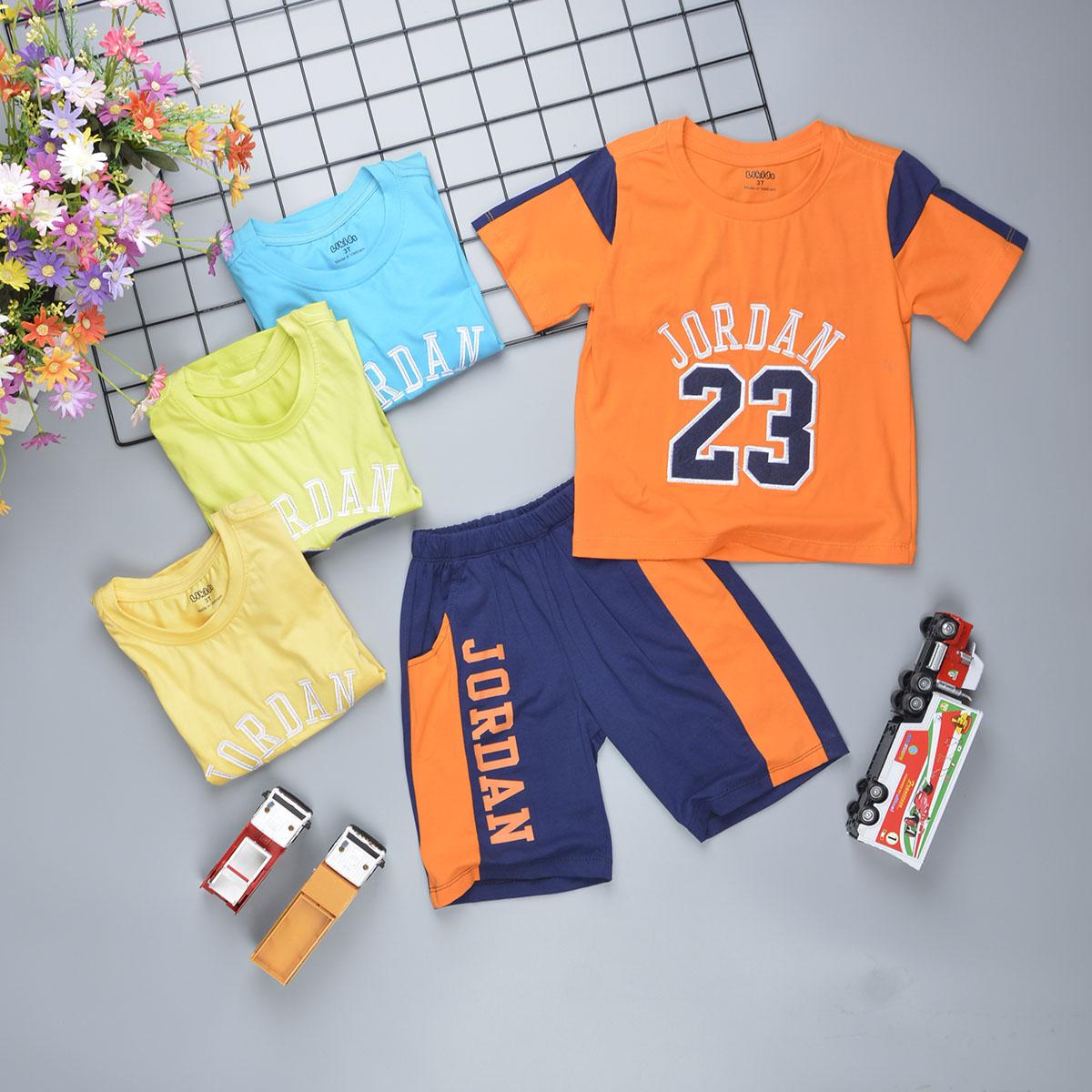 [HCM]Đồ Bộ Thun Bé Trai Thêu Chữ Jordan 23 Cotton 100% Chất Đẹp cho Bé 2 - 9 Tuổi