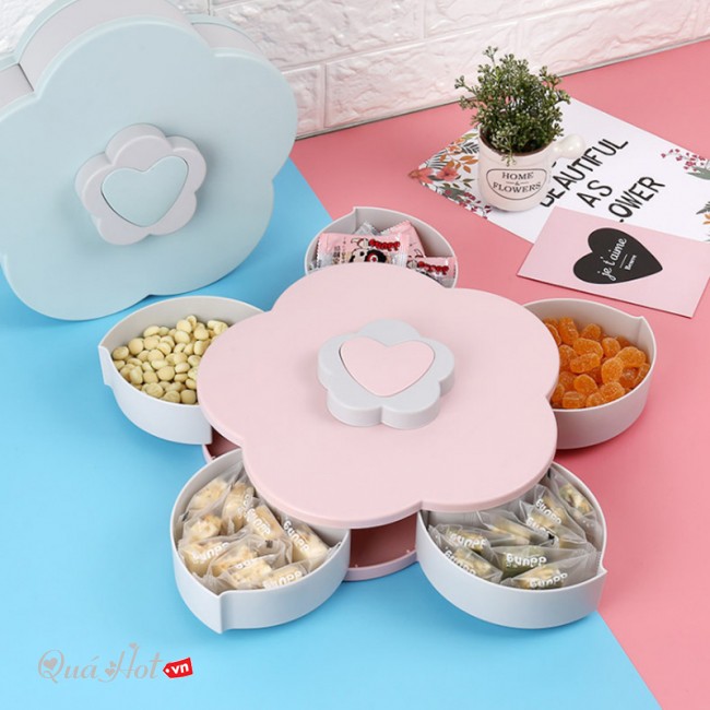 { Có Quà Tặng } Khay Mứt Tết - 2 Tầng 10 Cánh Hoa, Khay Đựng Bánh Kẹo Tết, Hộp Đựng Bánh Kẹo, Hộp Đựng Mứt Tết 2 Tầng, Khay Đựng Bánh Kẹo Ngày Tết 2024 Cấp Sang Trọng Tinh Tế