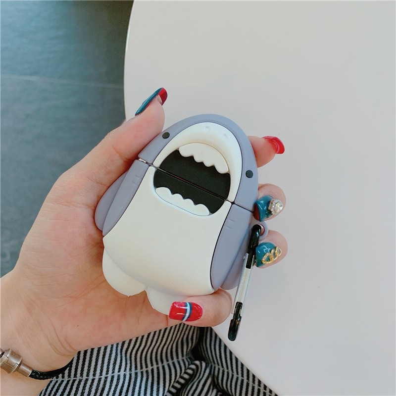🌟Case AirPods🌟 Vỏ Bọc Tai Nghe AirPods 1/2/Pro hình Cá Mập - Mario Shop