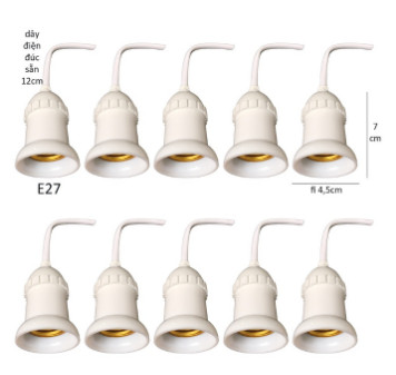 Đui đèn xoáy E27 có dây 12cm- combo 2 cái