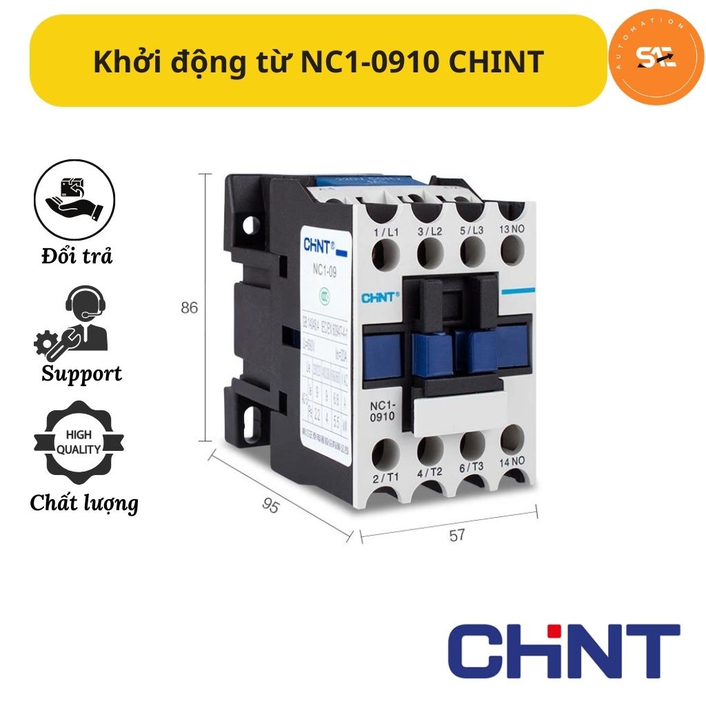 Khởi động từ 3p chint nc1-0910, contactor 9a hàng chính hãng chịu tải lên đến 4kw