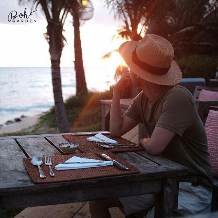 Mũ cói fedora đi biển nón cói du lịch