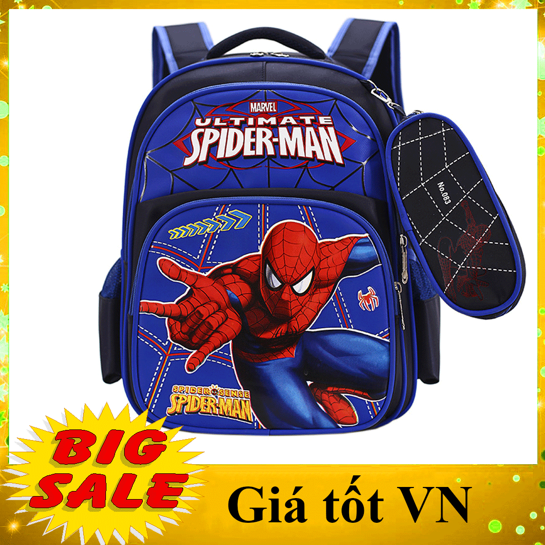 [Chất ĐẸP- NHIỀU MẪU- Kèm túi đựng bút siêu CHẤT] Balo siêu nhân người nhện cho bé trai cấp 1, balo cặp sách nhiều ngăn học sinh tiểu học chống thấm nước, thoáng khí bảo vệ lưng bé