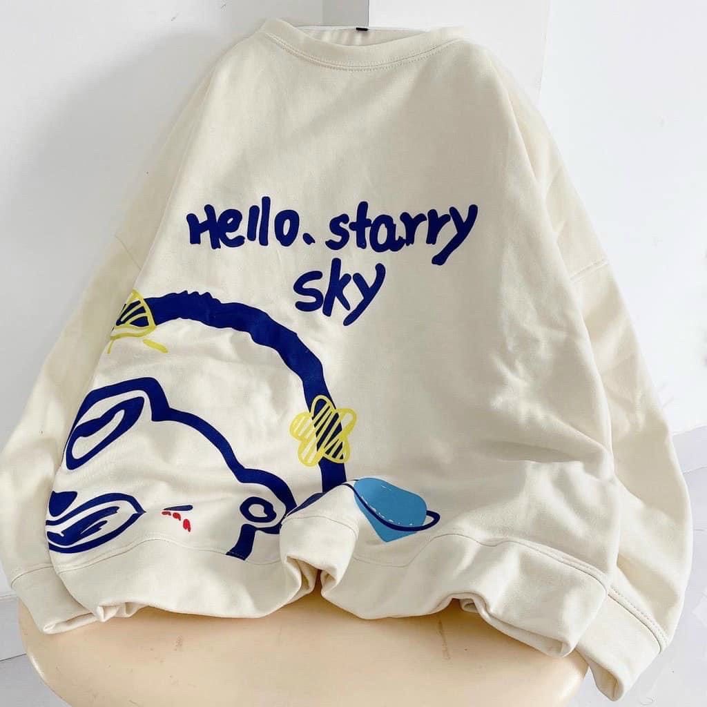 ÁO KHOÁC NỈ SWEATER TAY PHỒNG IN CHỮ KIỂU DÁNG BASIC TP082