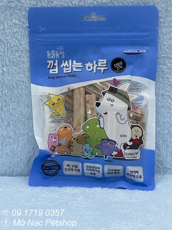 Bánh que nhai sạch răng - Haru’s chew goatmilk stick - Vị vẹm xanh (Mussel)