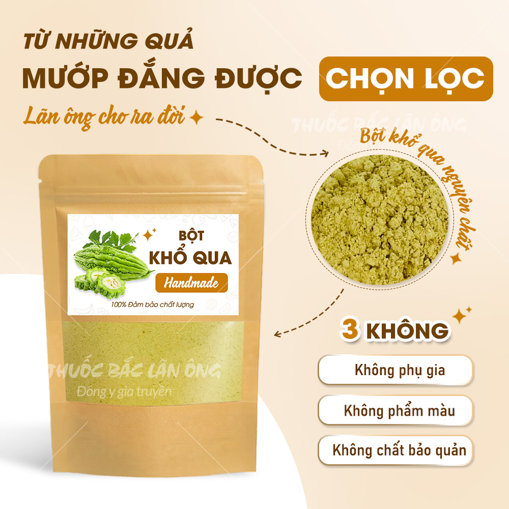 Bột khổ qua 100g, bột mướp đắng rừng, nguyên chất, hỗ trợ giảm mụn, ngừa tiểu đường, detox, giảm cân
