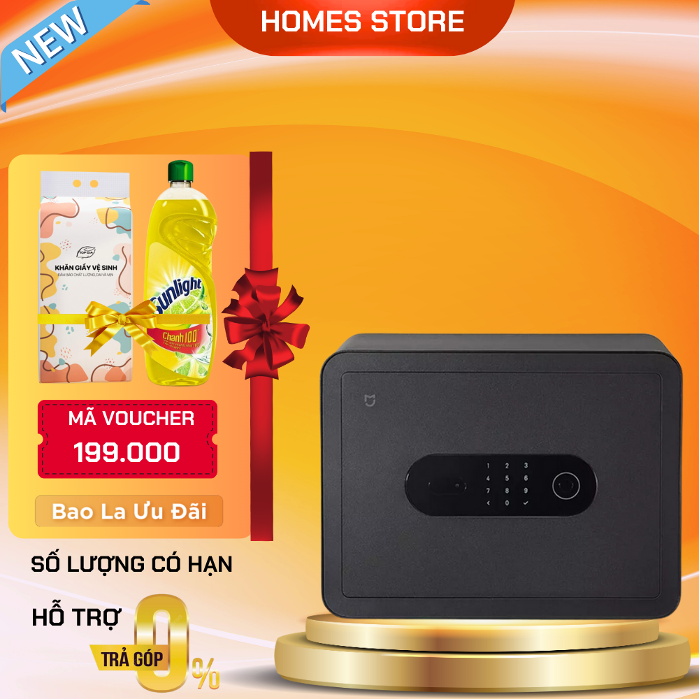 Két Sắt Xiaomi Mijia Sử Dụng Vân Tay Thông Minh 6 Chế Độ Mở Khóa, Áp Dụng Công Nghệ Cao Báo Động, Kết Nối App Thông Minh - Hàng Chính Hãng