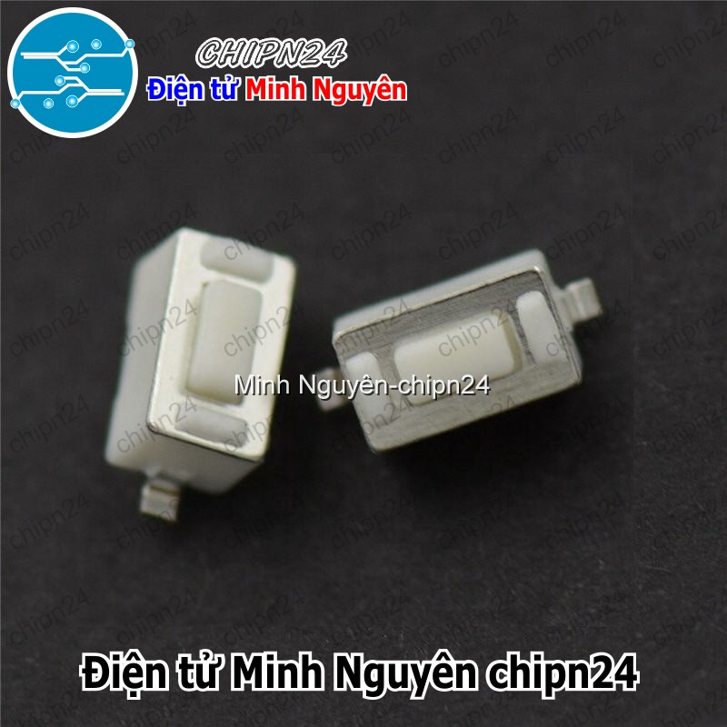 [10 cái] (K76) Nút nhấn 2 chân 3x6x4.3mm SMD Dán Trắng - HH005326