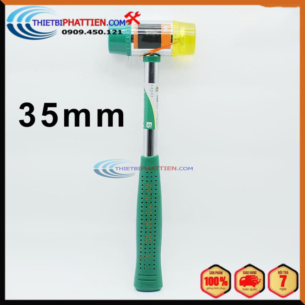 Búa cao su 2 đầu vàng - xanh full size 30mm - 35mm - 40mm cao cấp chính hãng berrylion
