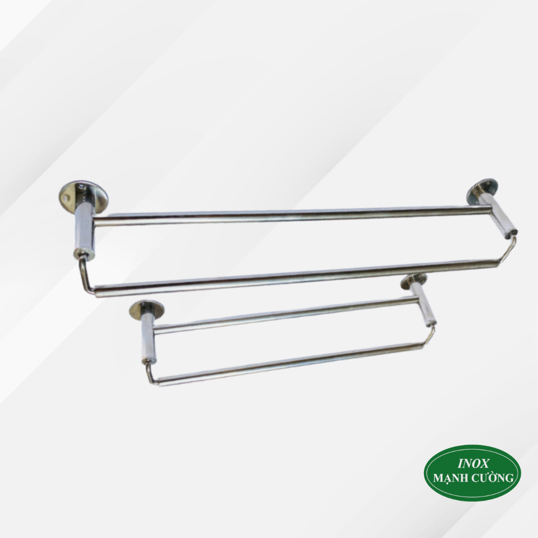 Vắt khăn đôi cong cao cấp inox 304 Mạnh Cường
