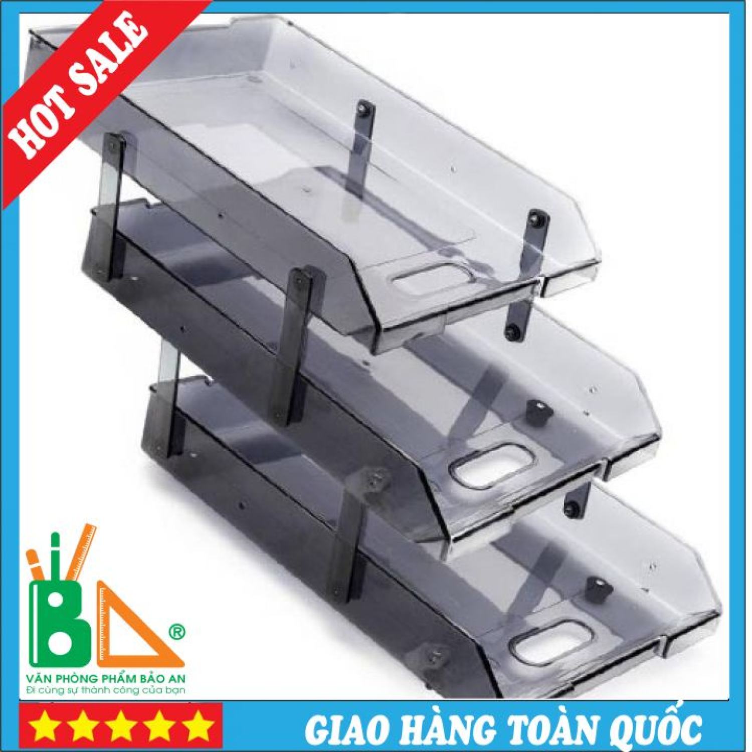 Khay tài liệu 3 tầng nhựa xukiva 169-3 - tặng 1 sổ lò xo a5