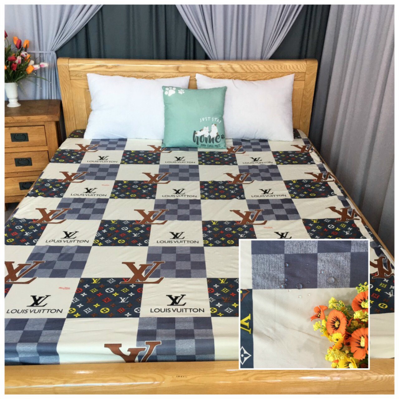Drap chống thấm cao cấp 1m2x2m, (nệm cao dưới 15cm)