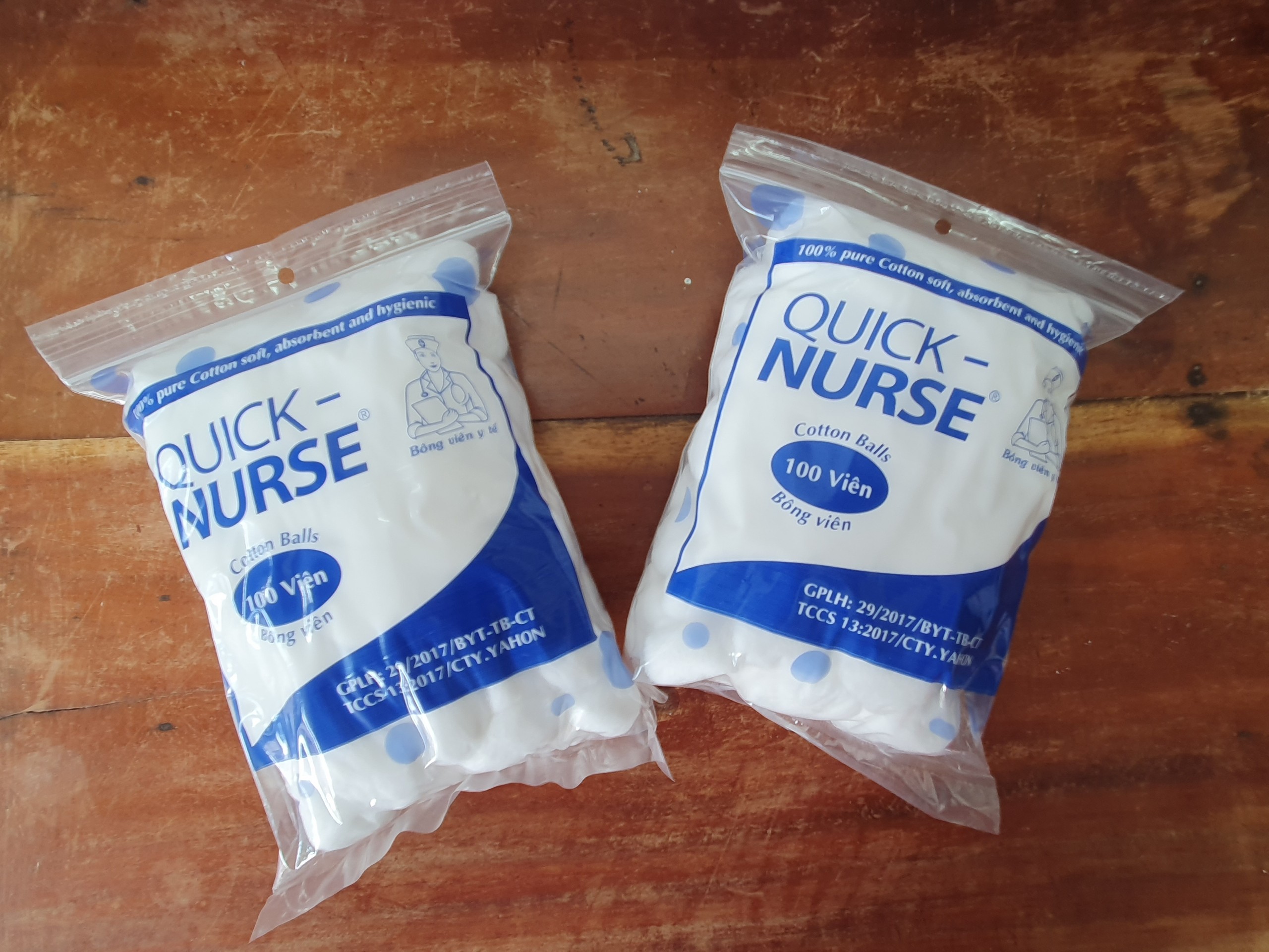 Bông viên y tế QUICK NURSE - Túi 100 viên