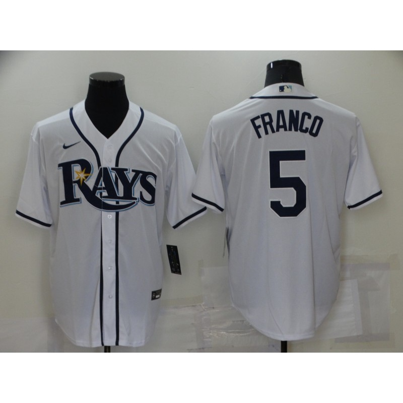 22/23 Top quality MLB Tampa Bay Rays 5 Wander Franco 39 Kevin Kiermaier White Blue Grey Baseball Jersey