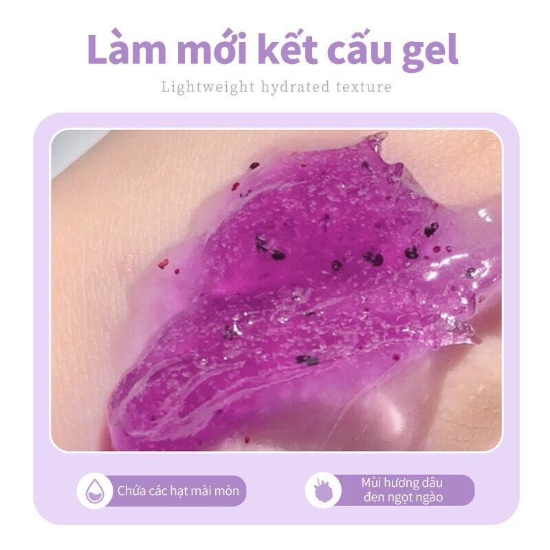 Tẩy Tế Bào Chết Toàn Thân Mâm Xôi Đen 200gr - GEL Tẩy Tế Bào Chết Toàn Thân Dưỡng Trắng Da An Toàn Hiệu Quả Đánh Thức Làn Da Mềm Mượt - Tẩy Kì Dâu Tằm 200gr
