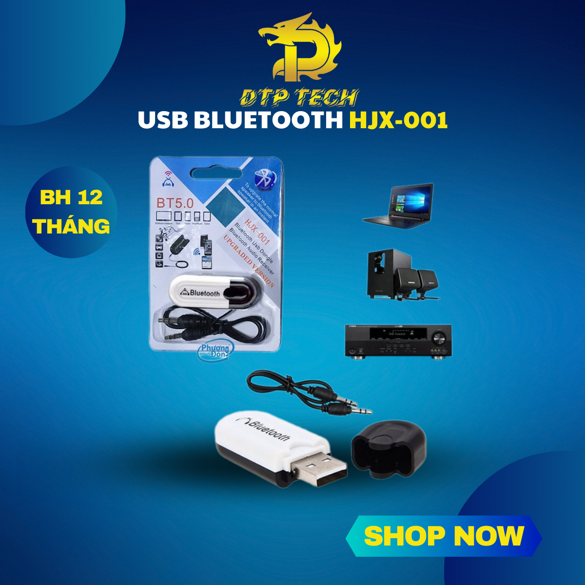 USB Bluetooth 5.0 cho loa và ampli HJX-001 ( hàng loại 1 )
