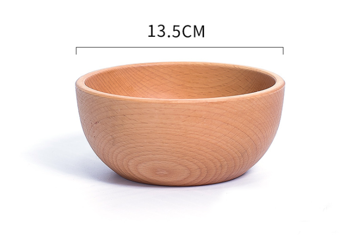 Chén gỗ sồi nguyên khối,Bát Ăn Bằng Gỗ Sồi Tự Nhiên Không Sơn Màu An Toàn Cho Bé