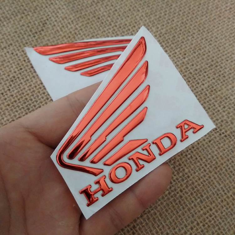 Bộ 2 tem cánh chim HONDA 3D nổi - Đỏ