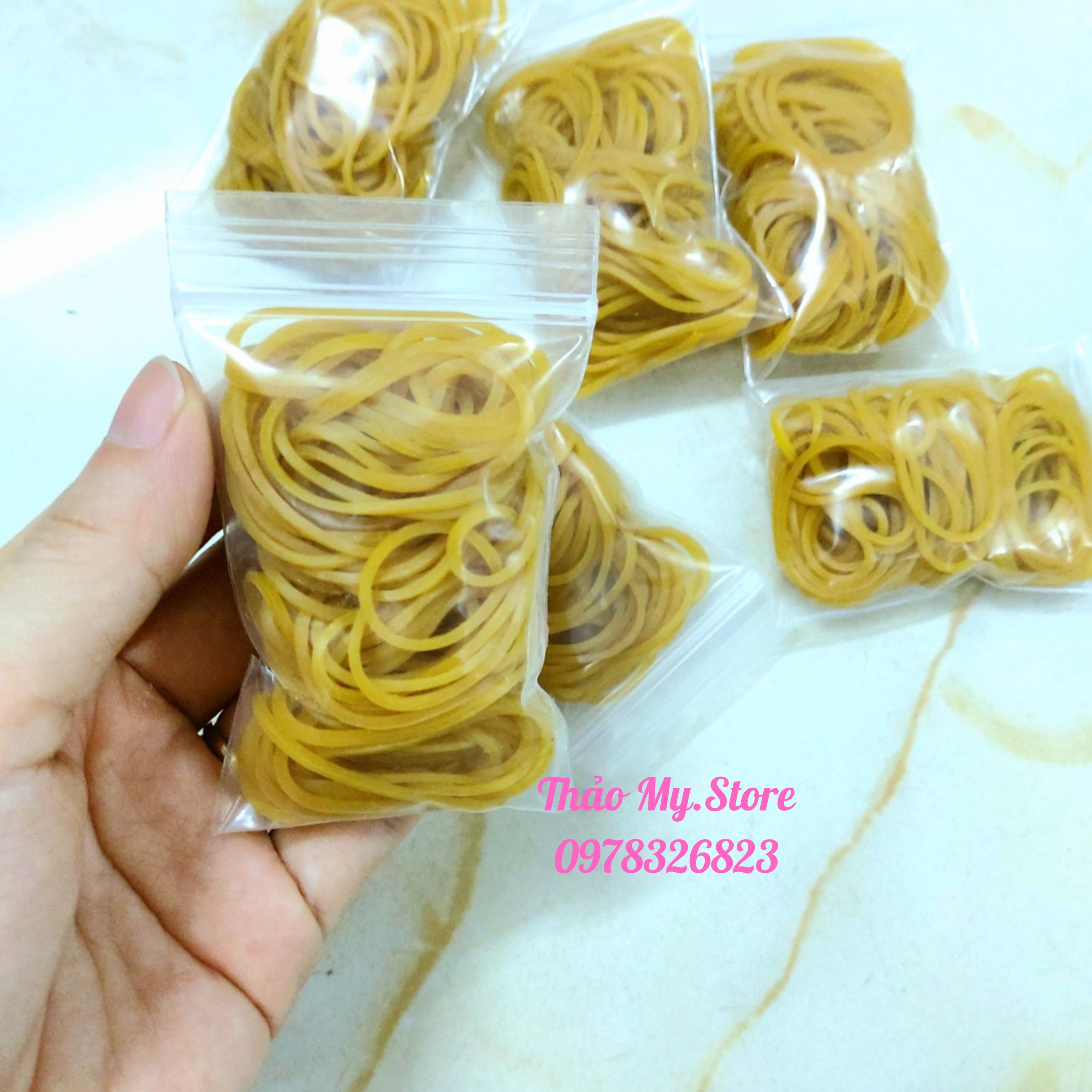 Thun Cột Tóc Cao Su Vàng Bịch nhỏ 13g