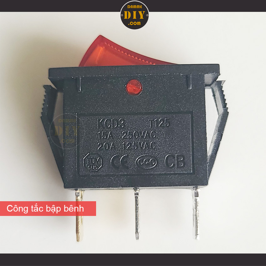 Combo 2 công tắc bập bênh KCD3 15A-250V