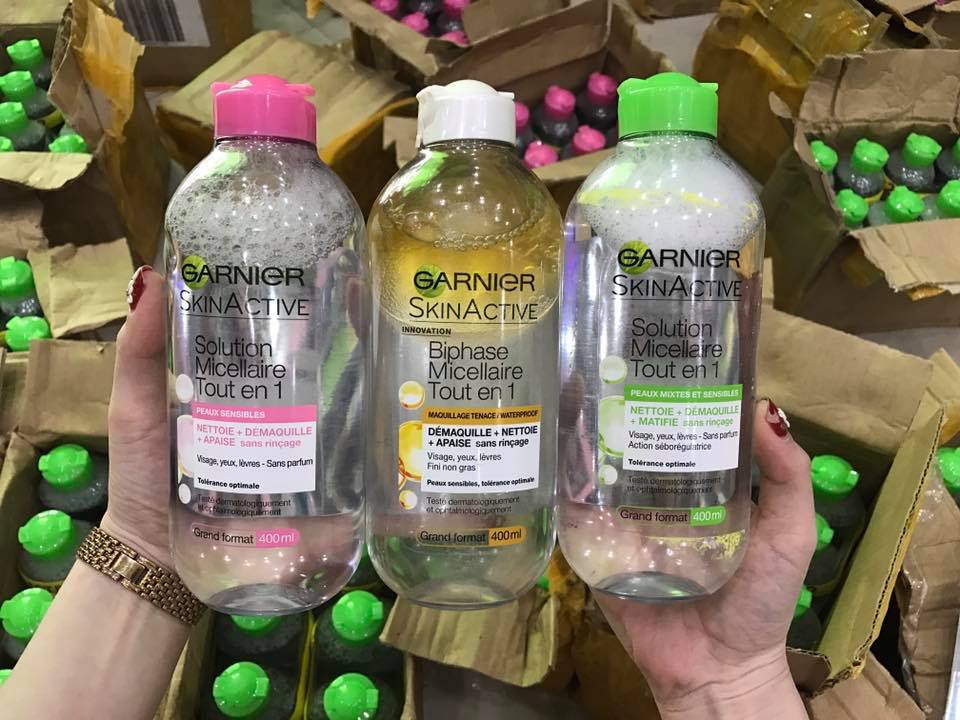 Nước tẩy trang GARNIER 400ml hàng Pháp đủ màu