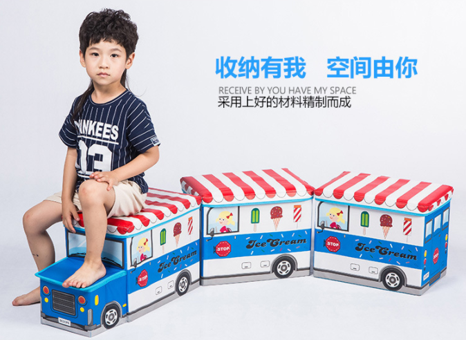 Bộ thùng đựng đồ chơi cho bé thùng đựng đồ trẻ em xa bán kem xanh