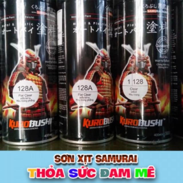 Chai sơn xịt sơn xe máy Samurai 128A màu trong mờ  Flat Clear