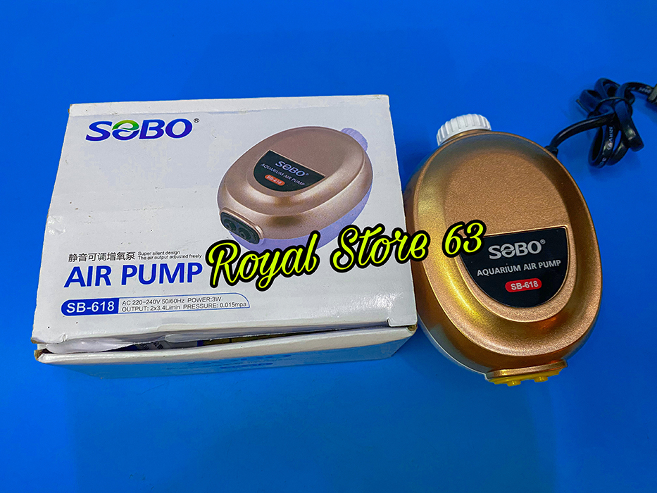 Máy tạo sủi khí oxy 2 vòi 3w sobo sb-618 cho hồ cá cảnh
